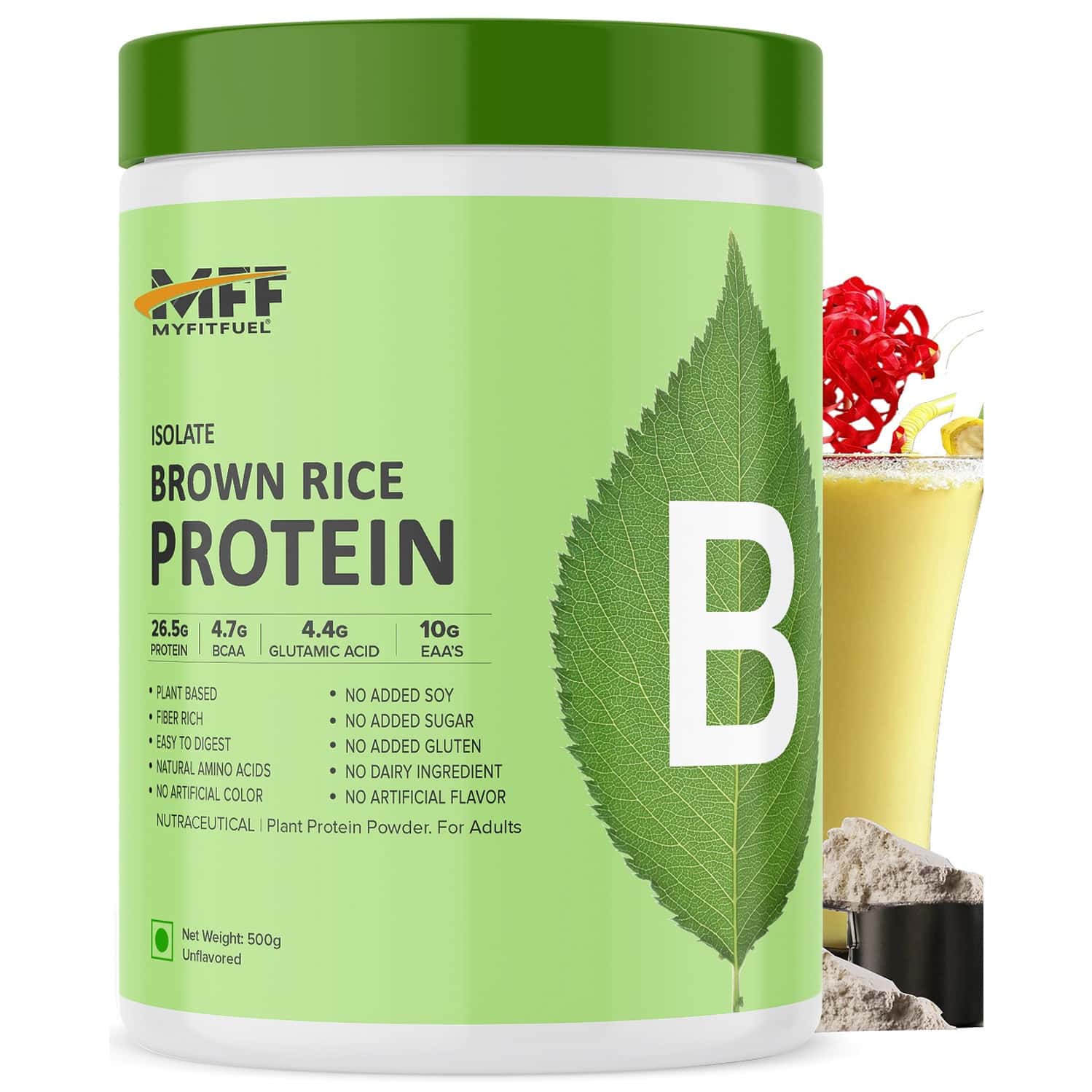 Myfitfuel Plant Soy Protein Isolate 90 | Pure Soy | 500gm | 14 Servings (unflavoured)