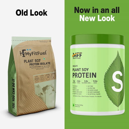 Myfitfuel Plant Soy Protein Isolate 90 | Pure Soy | 500gm | 14 Servings (Unflavoured)