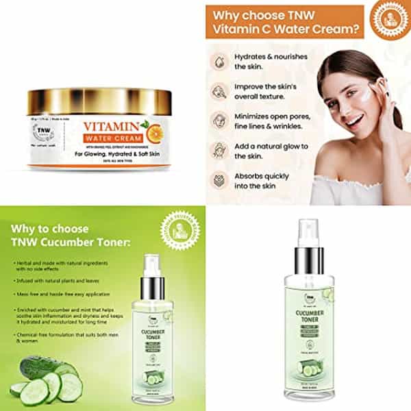 Tnw The Natural Wash Combo With Vitamin C Water Cream And Cucumber Toner