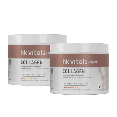 Hk Vitals Skin Radiance Collagen Supplements With Biotin | Orange & Mango (2 X 100 G)