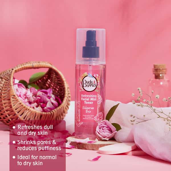 Buds & Berries Refreshing Facial Mist Toner With Bulgarian Rose | Instant Freshness (200 Ml)
