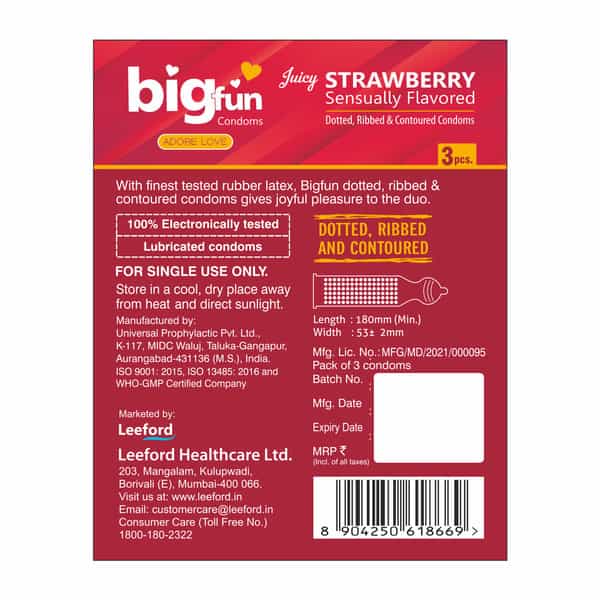 Bigfun Strawberry-10 Pc Condom