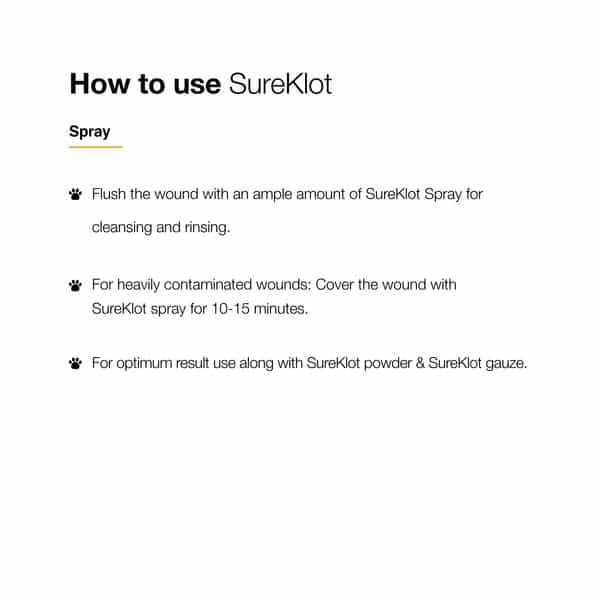 Sureklot Rapid Action Wound Spray Veterinary For Animals 100Ml