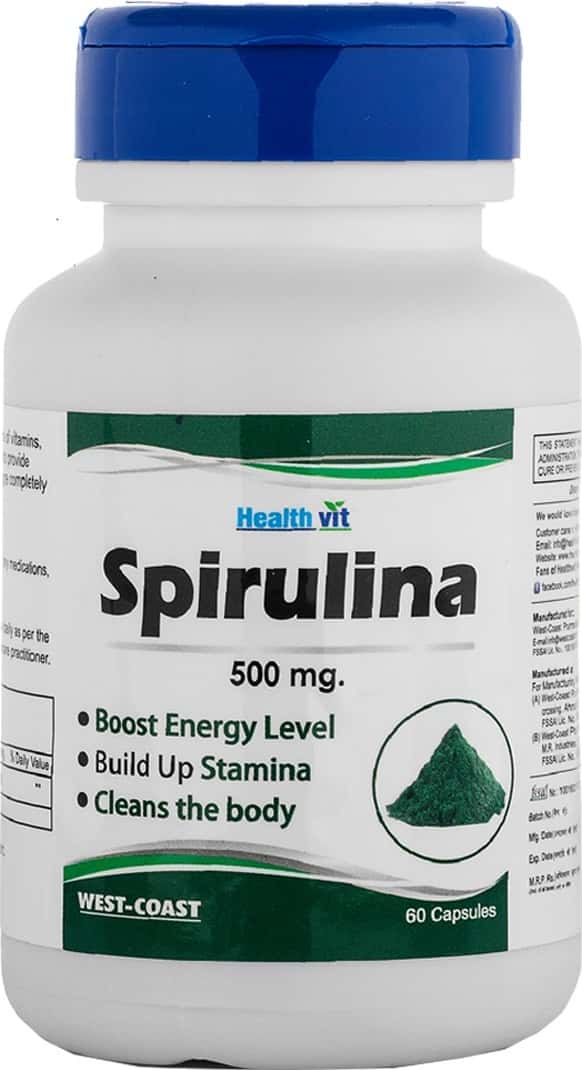Healthvit Superfood Spirulina 500mg - 60 Capsules ( Pack Of 2 )