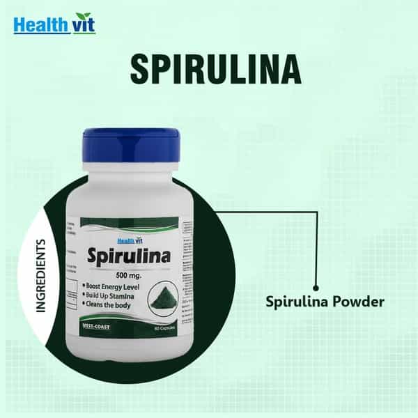 Healthvit Superfood Spirulina 500Mg - 60 Capsules ( Pack Of 2 )