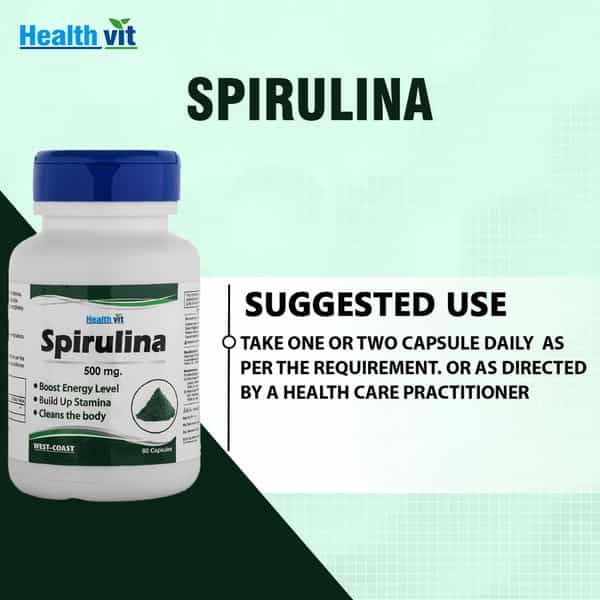 Healthvit Superfood Spirulina 500Mg - 60 Capsules ( Pack Of 2 )