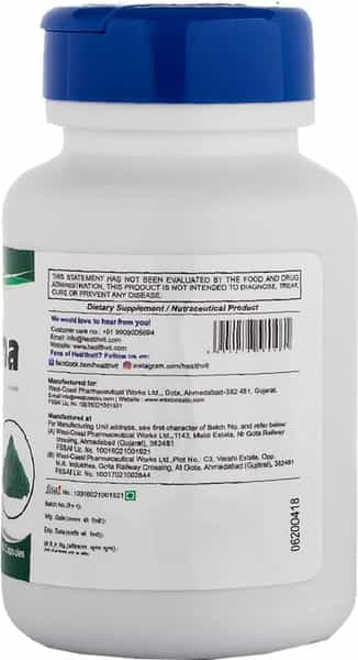 Healthvit Superfood Spirulina 500Mg - 60 Capsules ( Pack Of 2 )