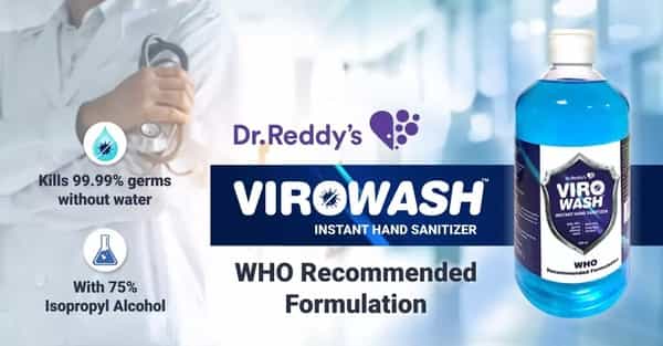 Dr. Reddy's Viro Wash Instant Hand Sanitizer Bottle Of 600 Ml (Pack Of 3 X 200Ml)