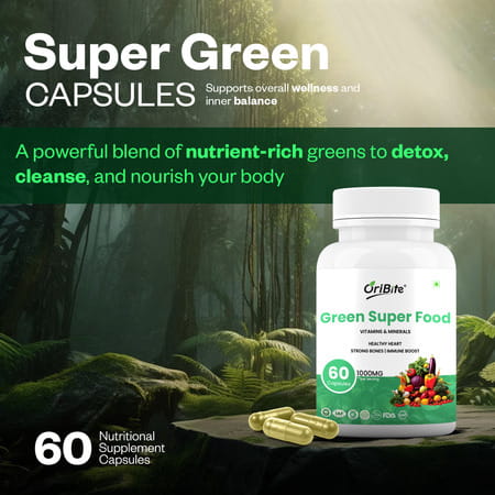 Oribite Green Superfood Blend Capsules For Daily Detox 60 Capsules