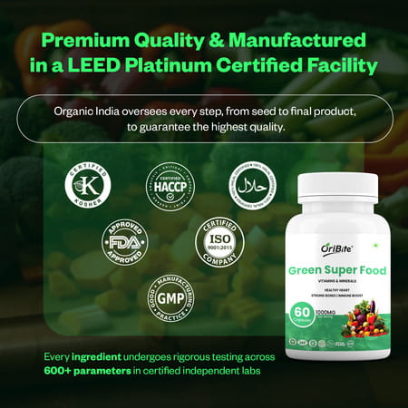 Oribite Green Superfood Blend Capsules For Daily Detox 60 Capsules