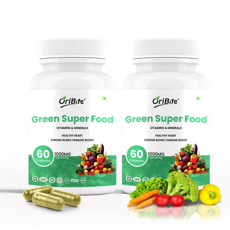 Oribite Green Superfood Blend Capsules For Daily Detox 60 Capsules