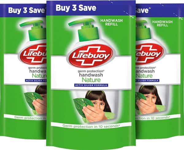 Lifebuoy Nature Germ Protection Handwash Refill 185Ml(Pack Of 3)