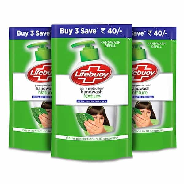 Lifebuoy Nature Germ Protection Handwash Refill 185Ml(Pack Of 3)