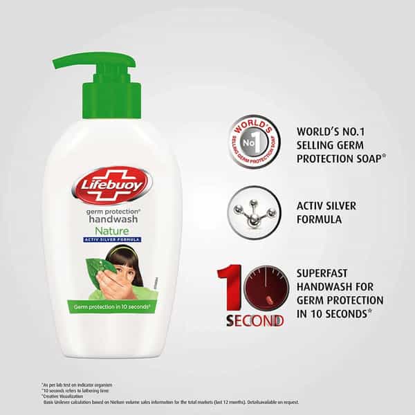 Lifebuoy Nature Germ Protection Handwash Refill 185Ml(Pack Of 3)