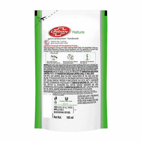 Lifebuoy Nature Germ Protection Handwash Refill 185Ml(Pack Of 3)