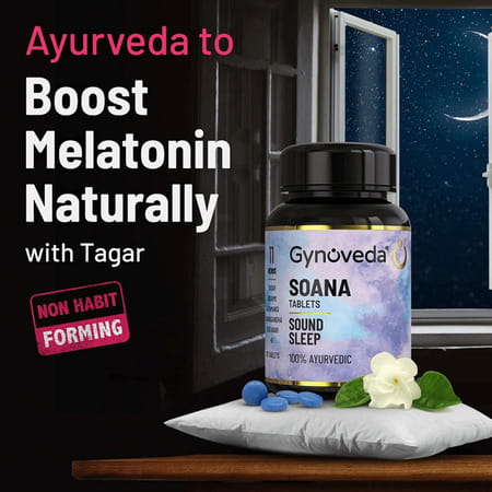 Gynoveda Ayurvedic Sleep Tablets. Boost Melatonin Naturally With Tagara Jatamansi. 180 Soana Tablets