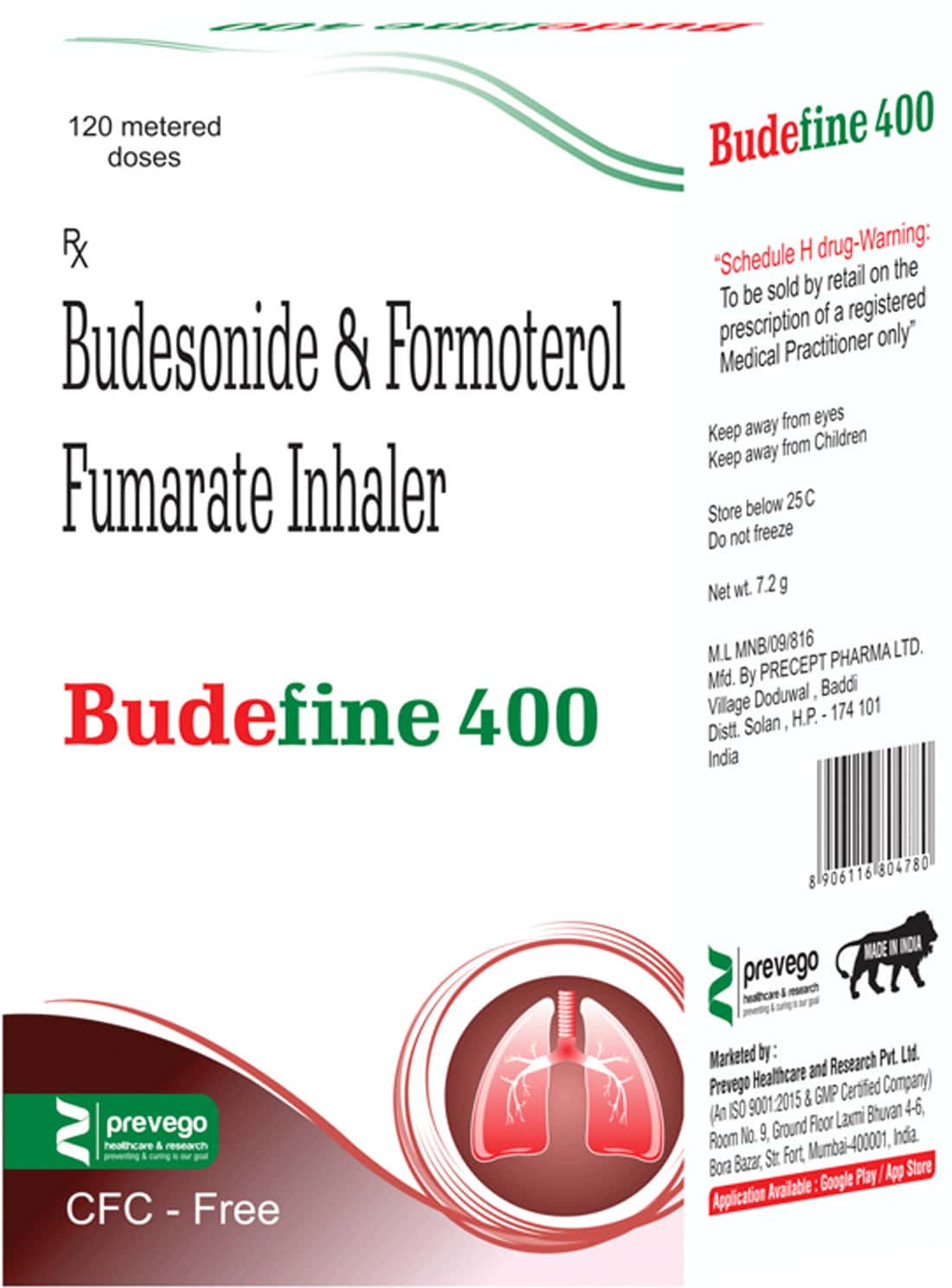 Buy Budefine 400mcg Cfc Free Box Of 120 Metered Dose Inhaler Online at