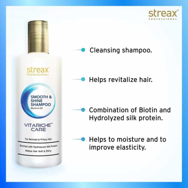 Streax Professional Vitariche Care Smooth & Shine Shampoo 300Ml