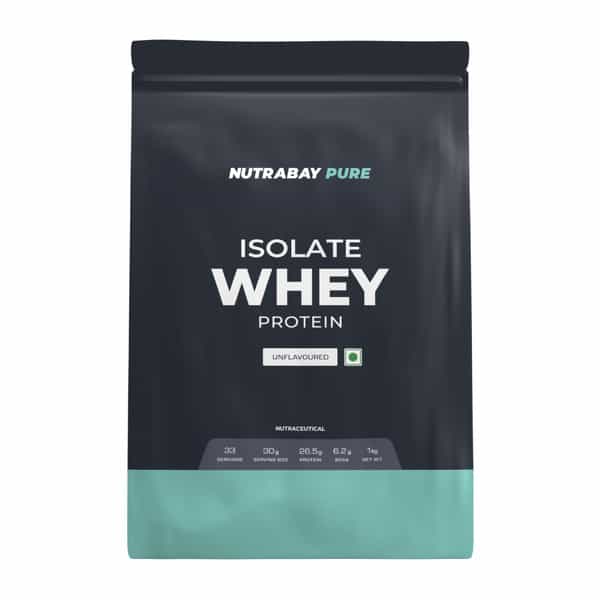Nutrabay Pure 100% Whey Protein Isolate - Unflavoured - 1Kg