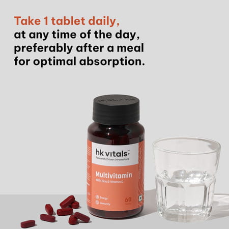 Hk Vitals Multivitamin (60 Tablets) | For Men And Women | With Zinc | Vitamin C