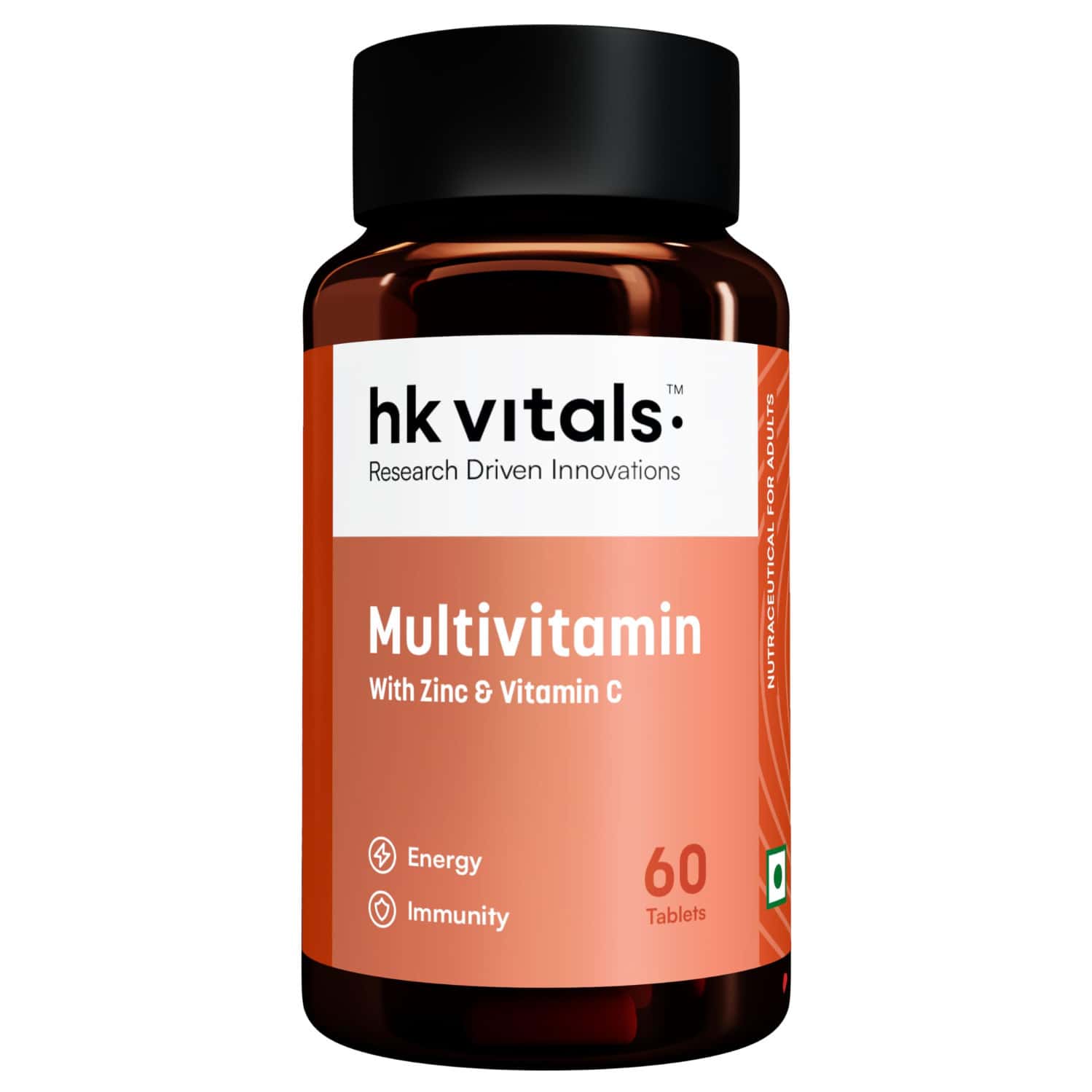 Hk Vitals Multivitamin (60 Tabs) | With Zinc | Vit C | D3 | Minerals & Ginseng | Men & Women