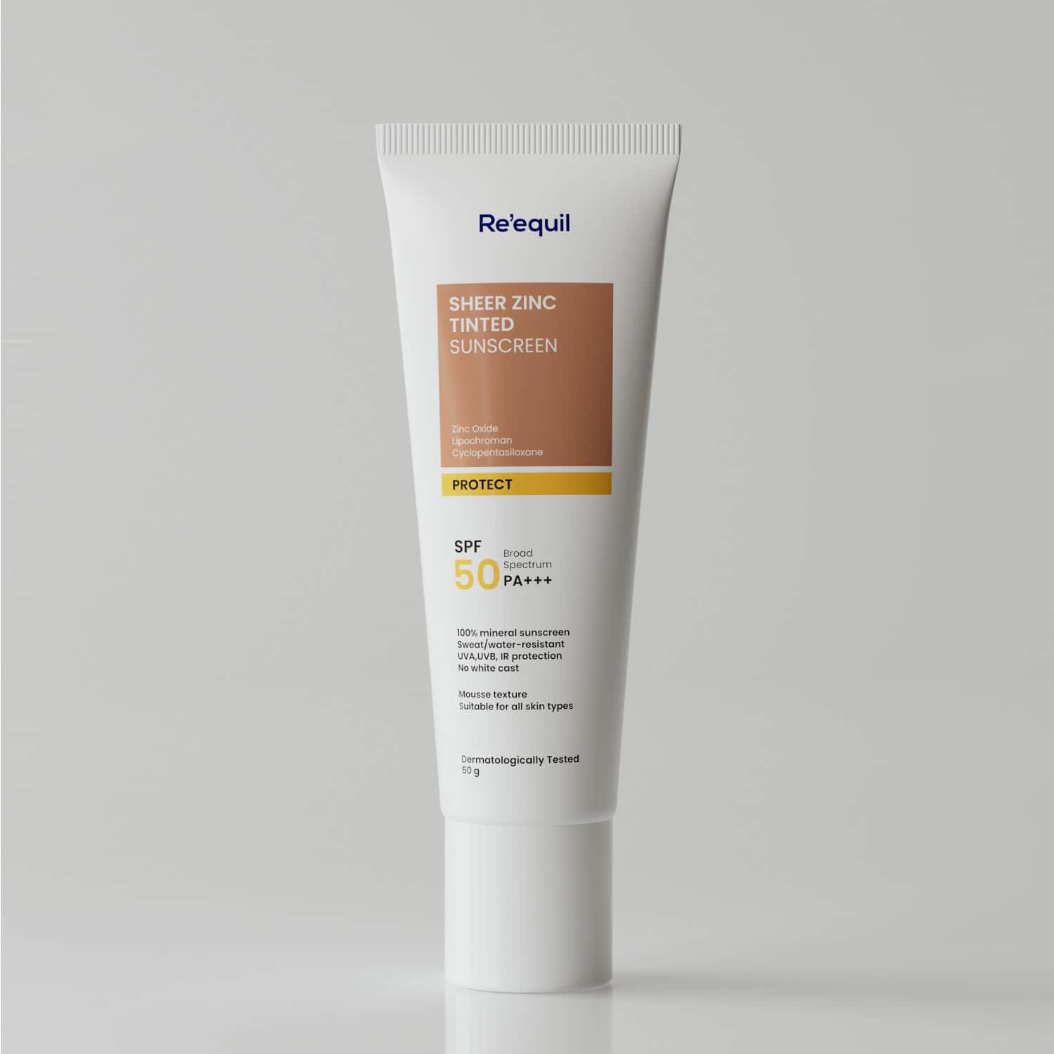 Re'equil Sheer Zinc Tinted Mineral Sunscreen Spf 50 Pa+++ 50gm