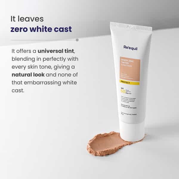 Re'equil Sheer Zinc Tinted Mineral Sunscreen Spf 50 Pa+++ 50Gm