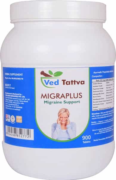 Ved Tattva Migraplus 900 Tablets | Natural Supplement For Migraine Support (Pack Of 5)
