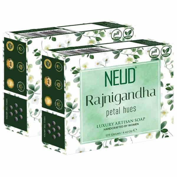 Neud Rajnigandha Luxury Artisan Handmade Soaps Bar - Pack 2 | 125Gm Each