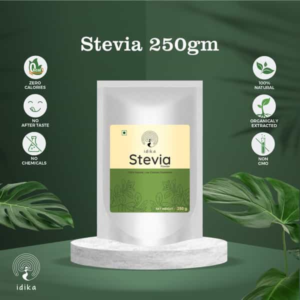 Idika Stevia 250 Gram Diabetic Frendly 100% Natural Zero Calorie Sugar-Free Sweetener ( Pack Of 2)