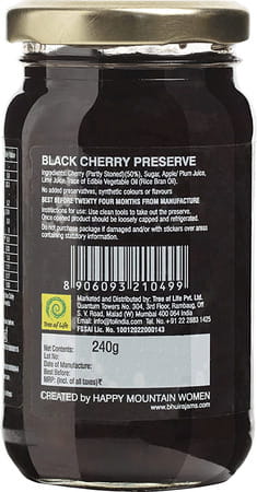 Bhuira All Natural Strawberry & Rosemary Preserve And Black Cherry Preserve |- 240 Gm |Pack Of 2