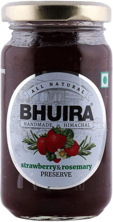 Bhuira All Natural Strawberry & Rosemary Preserve And Black Cherry Preserve |- 240 Gm |Pack Of 2