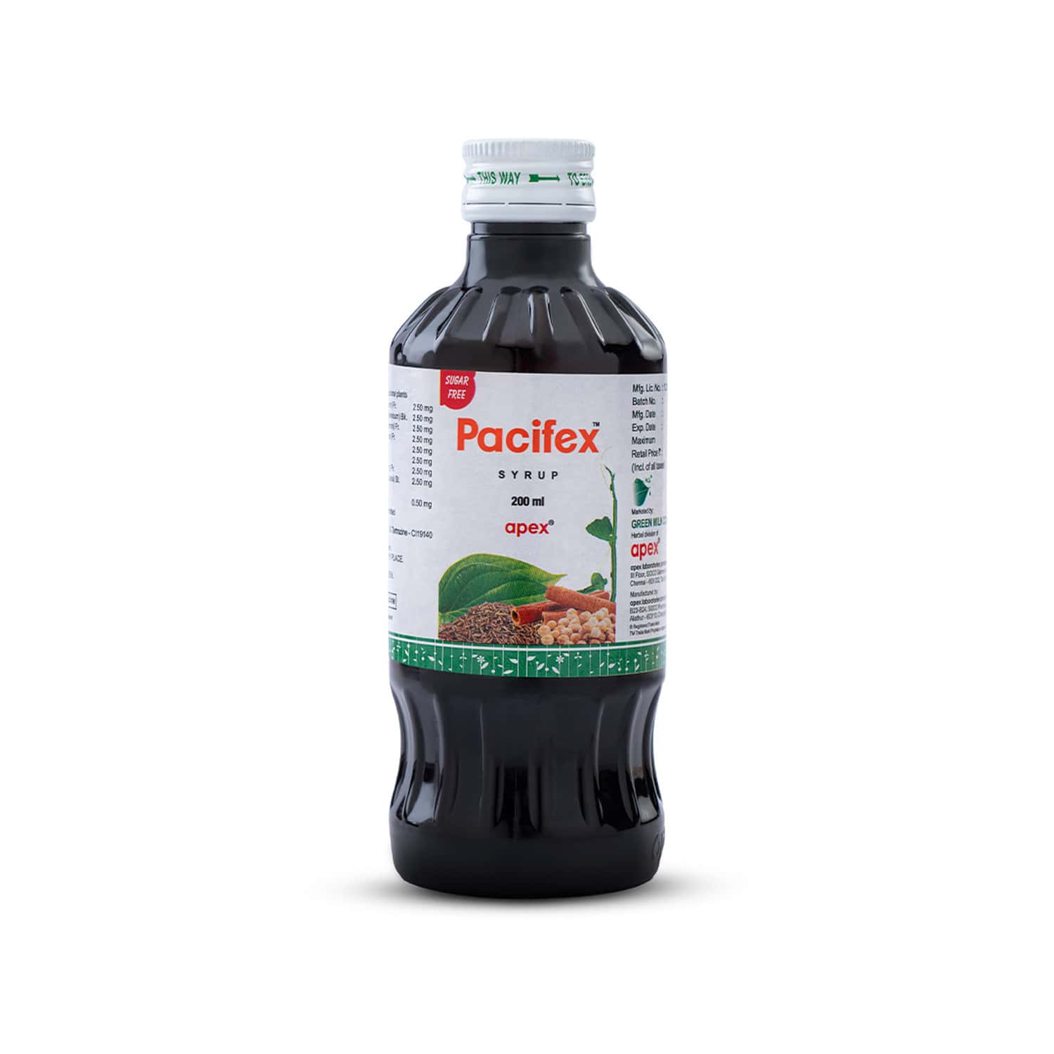 Green Milk Pacifex Syrup | Ayurvedic Antacid Syrup For Acidity | Bloating & Indigestion | 200 Ml