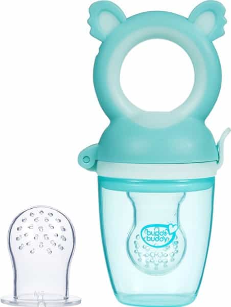 Buddsbuddy Bpa Free 2 Stage Baby Fruit & Food Nibbler For Infant Baby- Blue