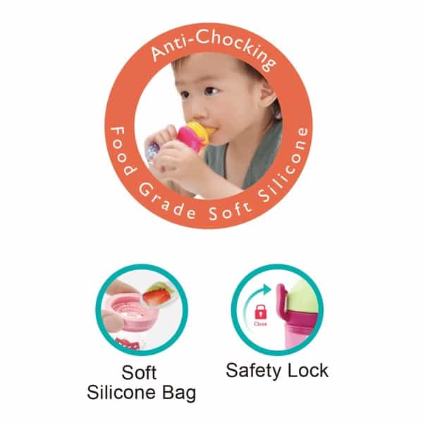 Buddsbuddy Bpa Free 2 Stage Baby Fruit & Food Nibbler For Infant Baby- Blue