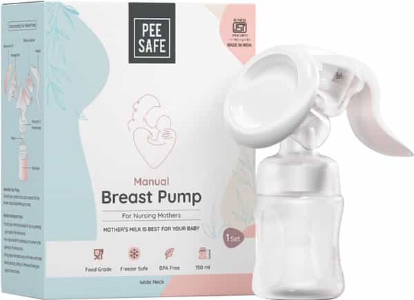Pee Safe Manual Breast Pump For Nursing Mothers | With 150Ml Container