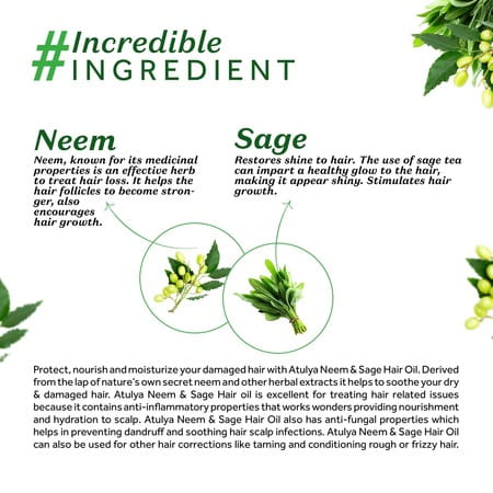 Atulya Neem & Sage Hair Oil 200 Ml