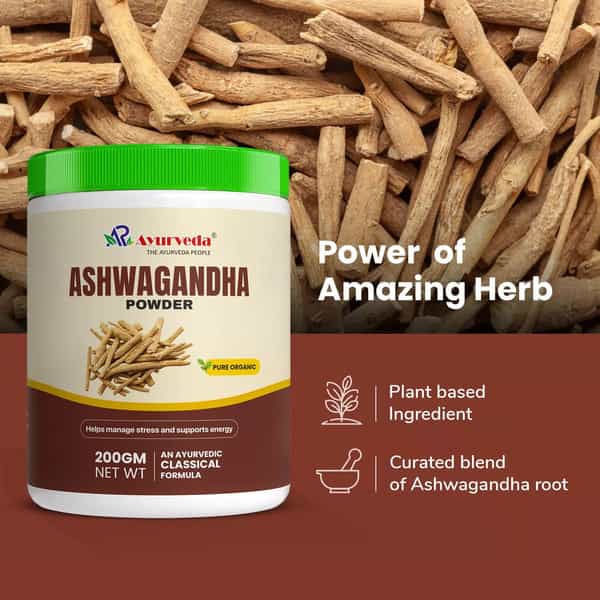 A R Ayurveda Ashwagandha Powder | Ayurvedic Herbal Powder For Daily Wellness - 200Gm