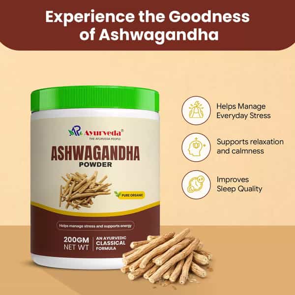 A R Ayurveda Ashwagandha Powder | Ayurvedic Herbal Powder For Daily Wellness - 200Gm