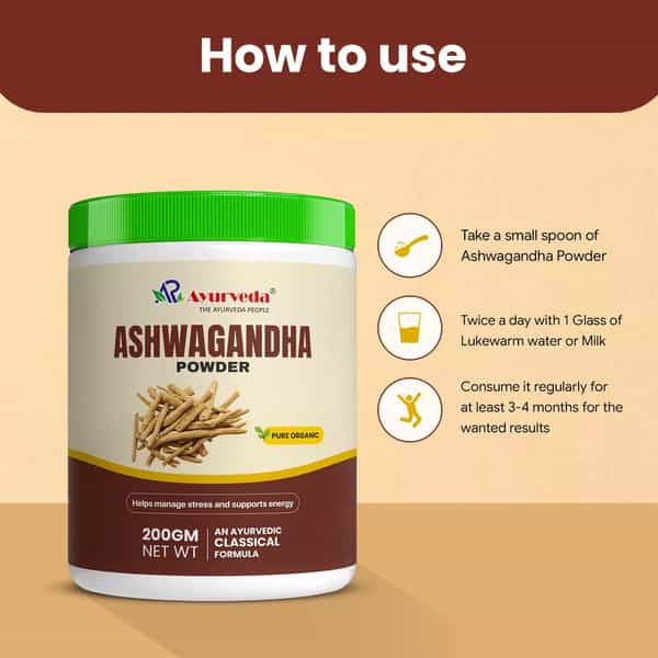 A R Ayurveda Ashwagandha Powder | Ayurvedic Herbal Powder For Daily Wellness - 200Gm