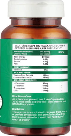 The Old Natural Melatonin Sleeping Pills For Sleep Melatonin 5mg With Tagara 125mg (60 Veg Tablets)