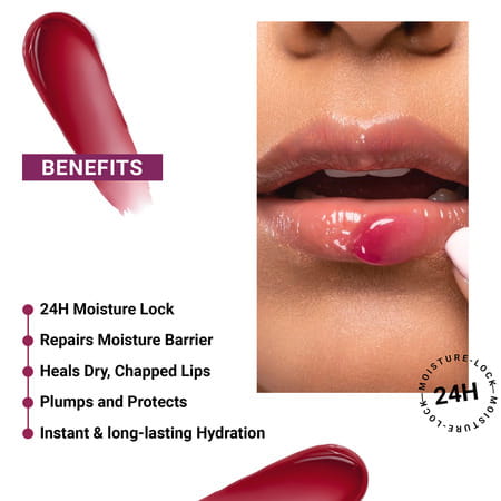 Sereko Hydra Peptide Clear Lip Balm Raspberry Sorbet Dry Lips Flaky Lips Chapped & Rough Lips 8g