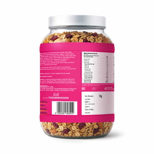 Yoga Bar Fruit & Nuts Muesli Wholegrain Jar 1Kg