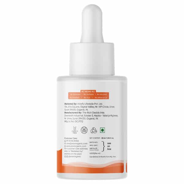 Aravi Organic Vitamin C Face Serum For Bright | Glowing & Even-Toned Skin - 30Ml