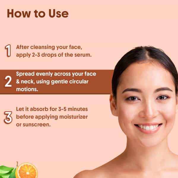 Aravi Organic Vitamin C Face Serum For Bright | Glowing & Even-Toned Skin - 30Ml