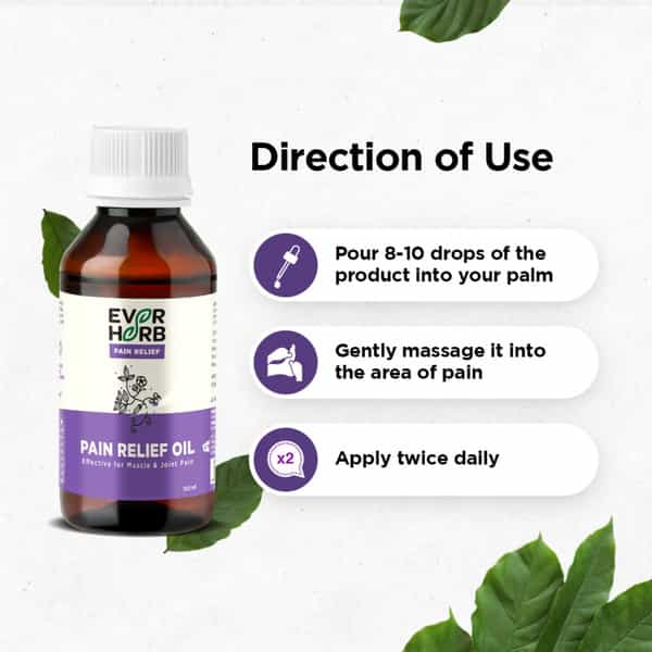 Everherb | Pain Relief Oil | Blend Of 8 Powerful Herbal Ingredients | Bottle 100 Ml (By Pharmeasy)