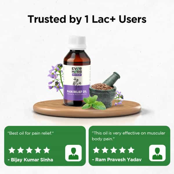 Everherb | Pain Relief Oil | Blend Of 8 Powerful Herbal Ingredients | Bottle 100 Ml (By Pharmeasy)