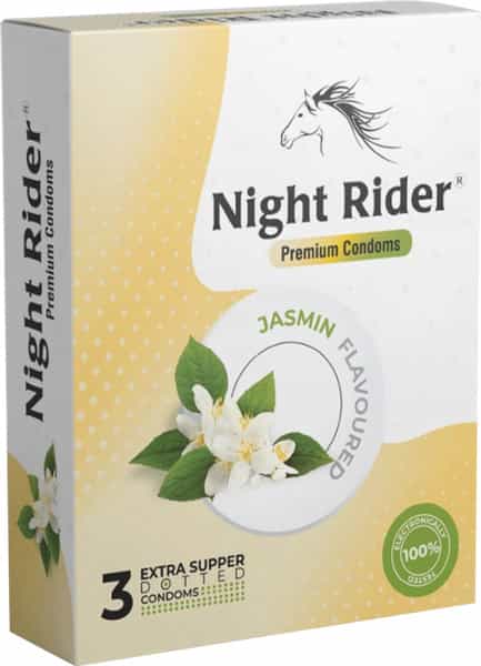 Night Rider Extra Super Dotted Condoms - 3 Piece (Jasmine Flavour)