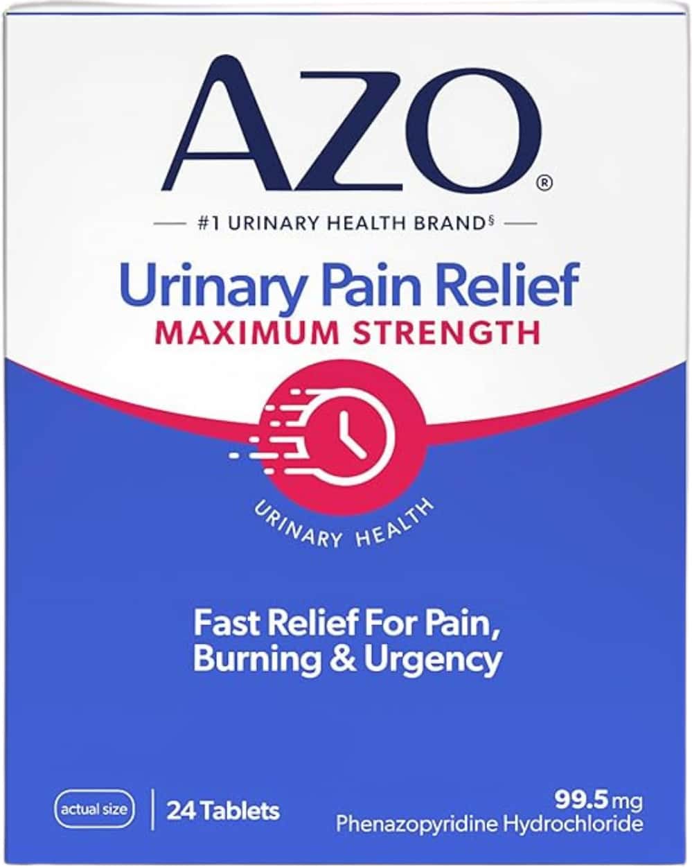Azo Urinary Pain Relief Tablets Adults Maximum Strength 24 Tablets