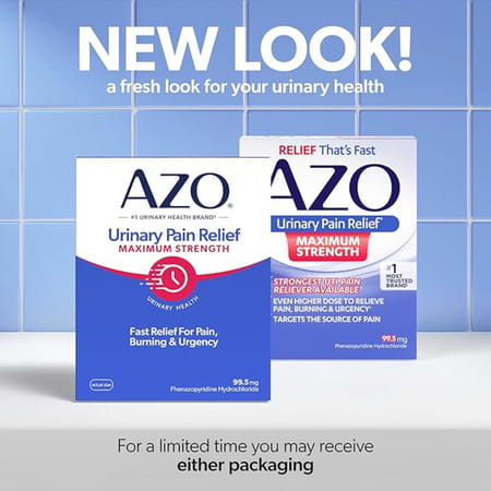 Azo Urinary Pain Relief Tablets Adults Maximum Strength 24 Tablets